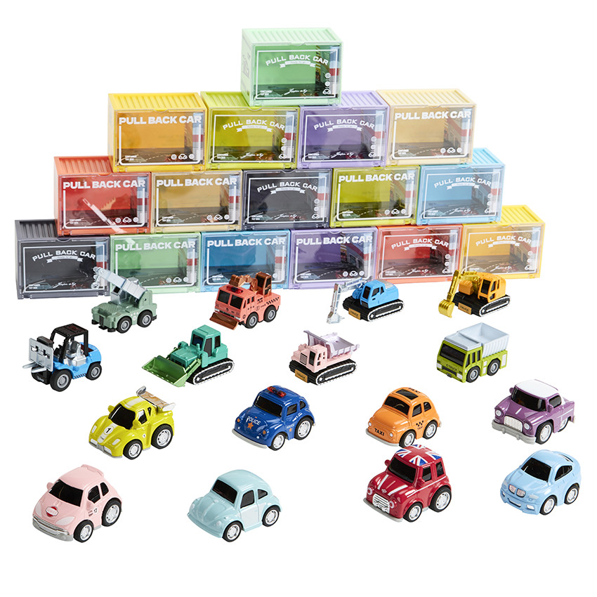 Véhicule miniature à friction Tractopelle jaune 