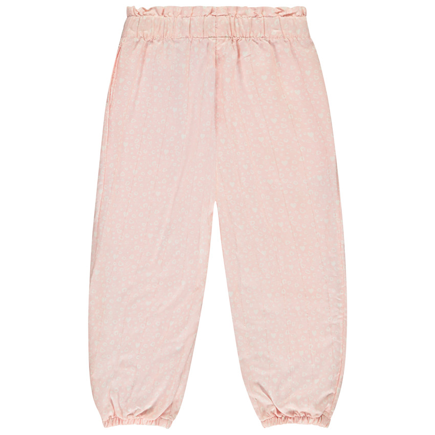 Roze joggingbroek met hartjesprint en elastische taille voor meisjes 