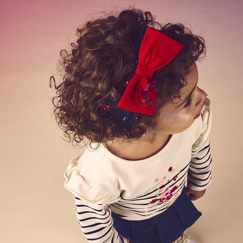 Bandeau à nœud imprimé fleuri pour bébé fille 