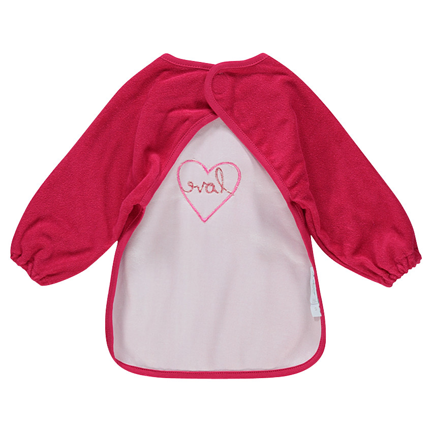 Bavoir manches longues doublé PVC avec motif brodé 