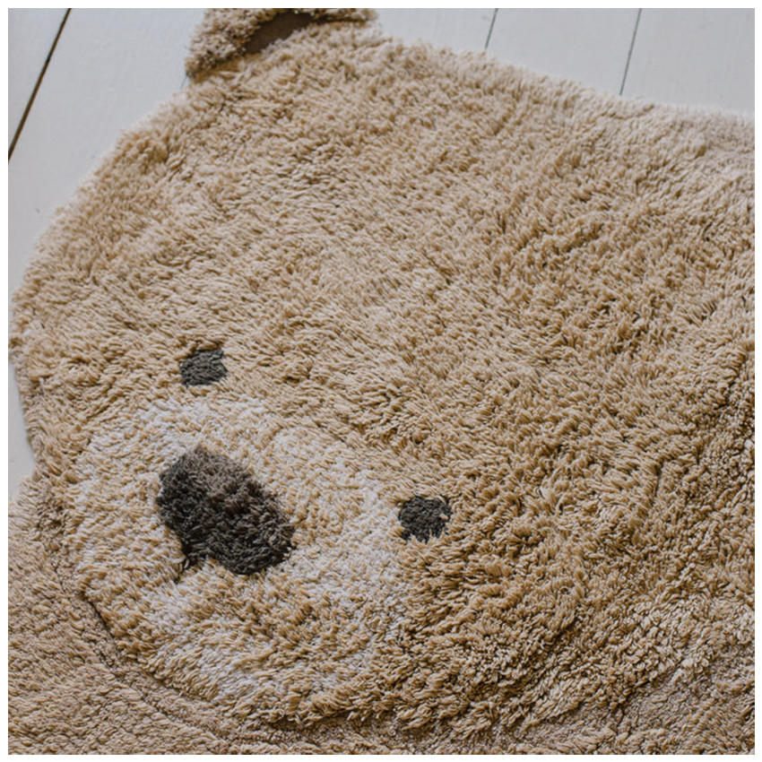 Tapis coton lavable 120x122cm Animal Ours 