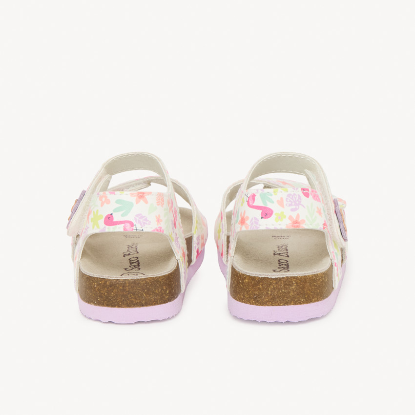 Sandales à double scratch imprimé floral pour bébé fille 