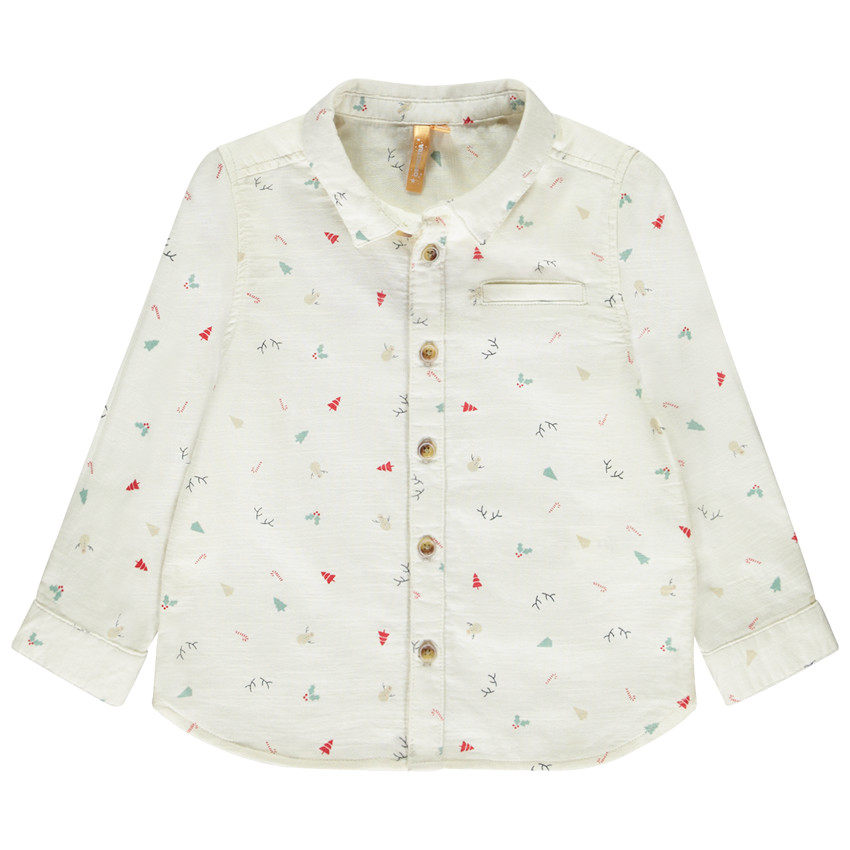 Chemise manches longues imprimé Noël pour bébé garçon 