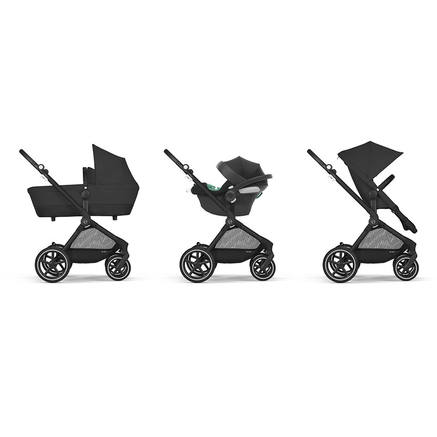 Poussette 2 en 1 convertible Eos Lux black/moon black 