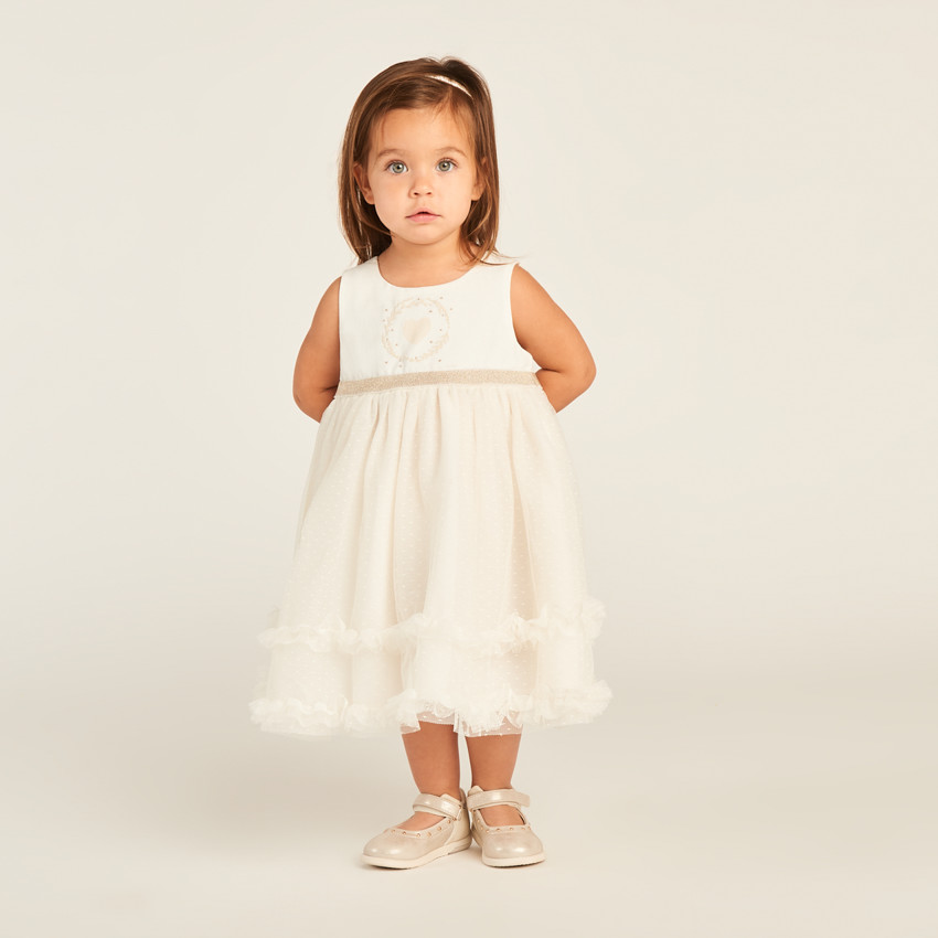 Jurk met 2-in-1 effect en hartvormige open rug voor babymeisjes 