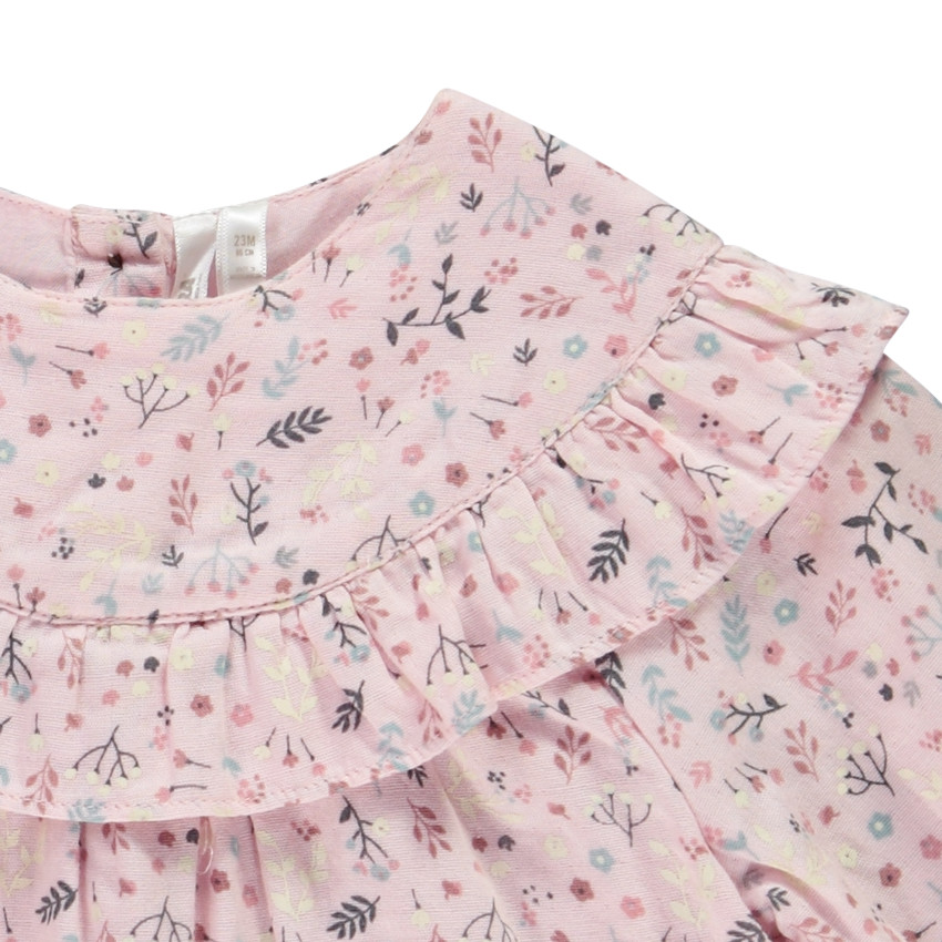 Tuniek met lange mouwen in voile met ruches voor meisjes 