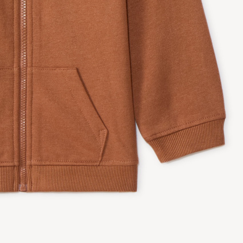 Unicolor hoody gilet met berenoren voor babyjongen 