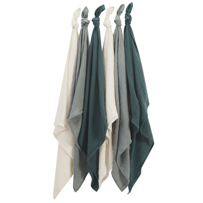 Set van 6 katoenen luiers 70 x 70 cm 