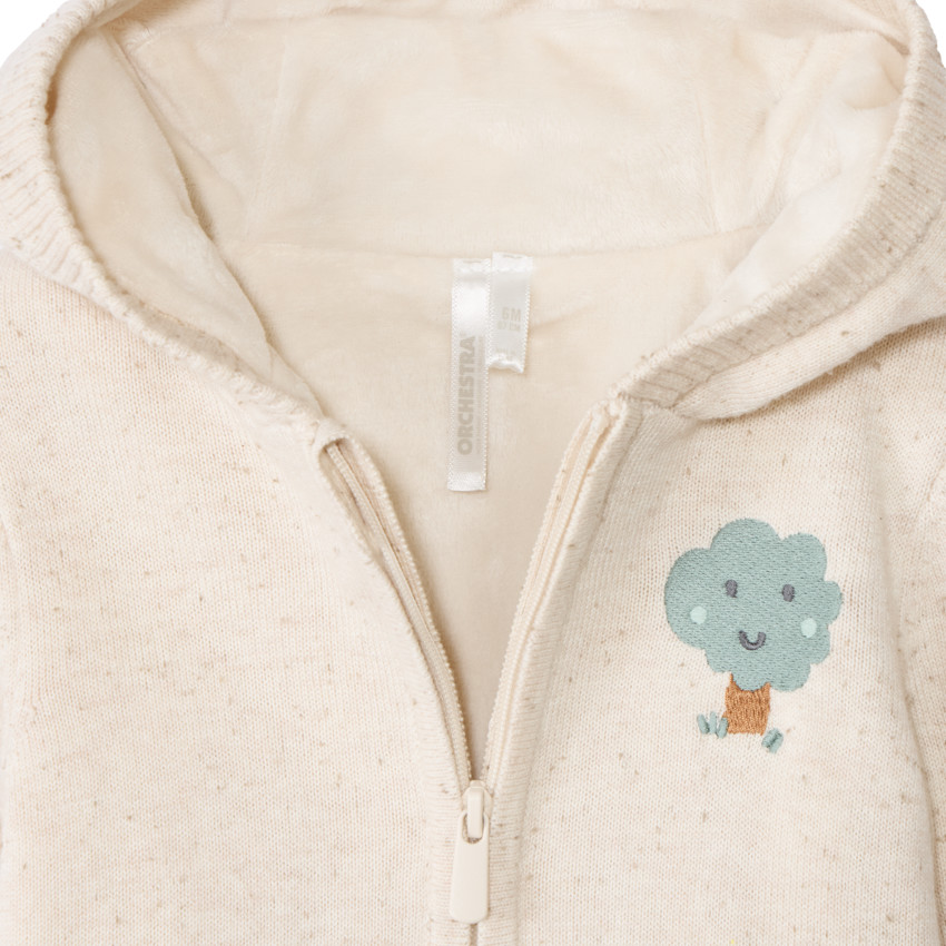 Sherpavoering vest met geborduurde patch voor babyjongens 
