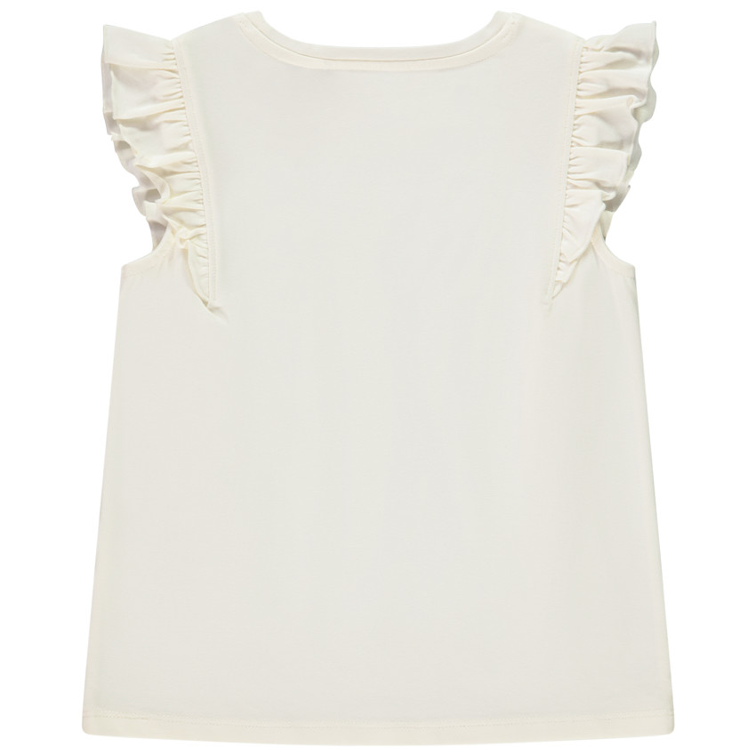 Korte mouwen T-shirt met pailletten vlinder voor meisjes 