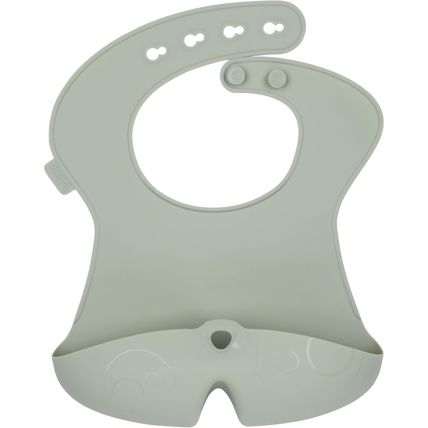 Bavoir silicone de voyage Roll Up Vert Sauge 4m+ 