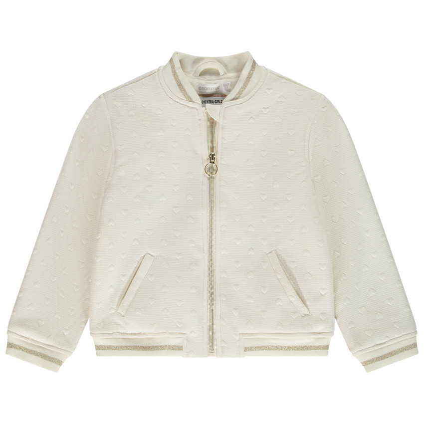 Jas teddy patroon harten in jacquard voor meisjes 