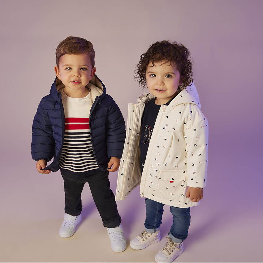 Parka gomme imprimé papillons pour bébé fille 