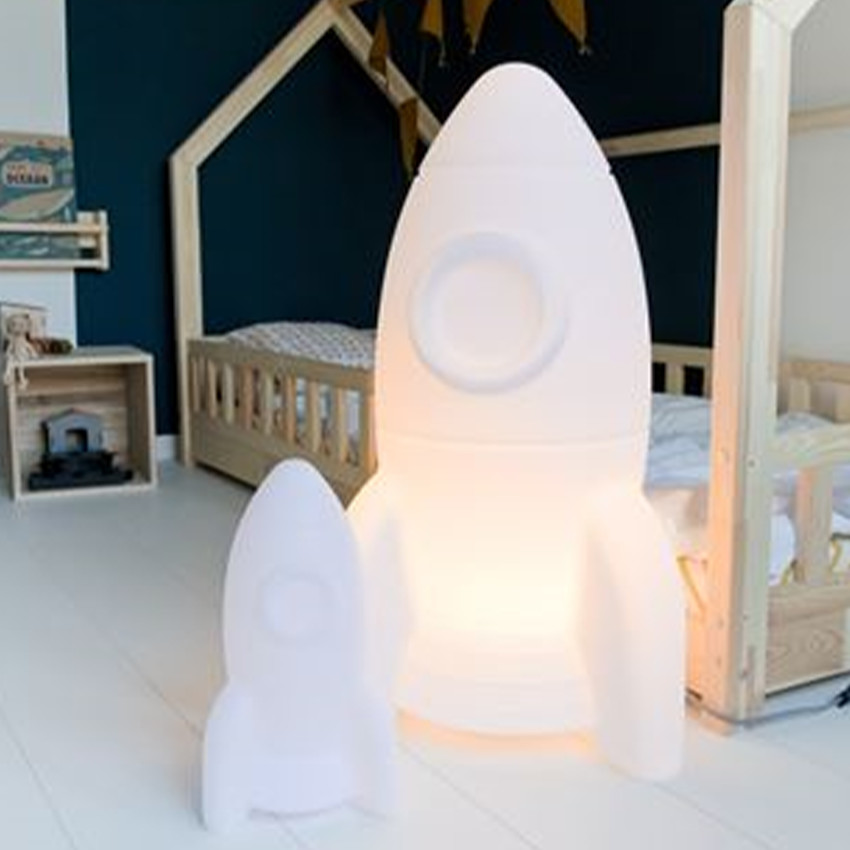 Veilleuse - fusée Apollo - Medium - rechargeable - Blanc  