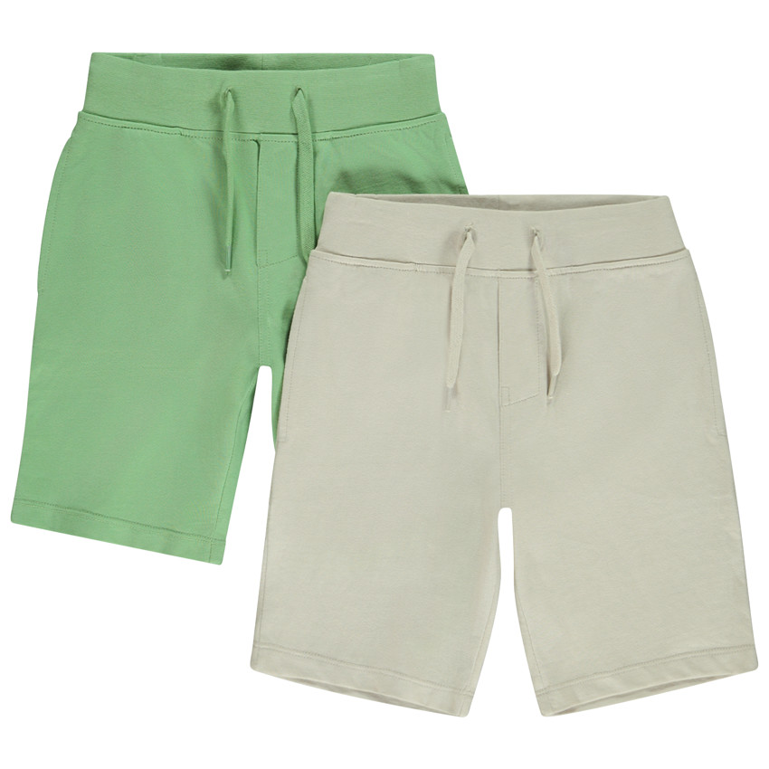 Lot de 2 bermudas unis pour garçon 
