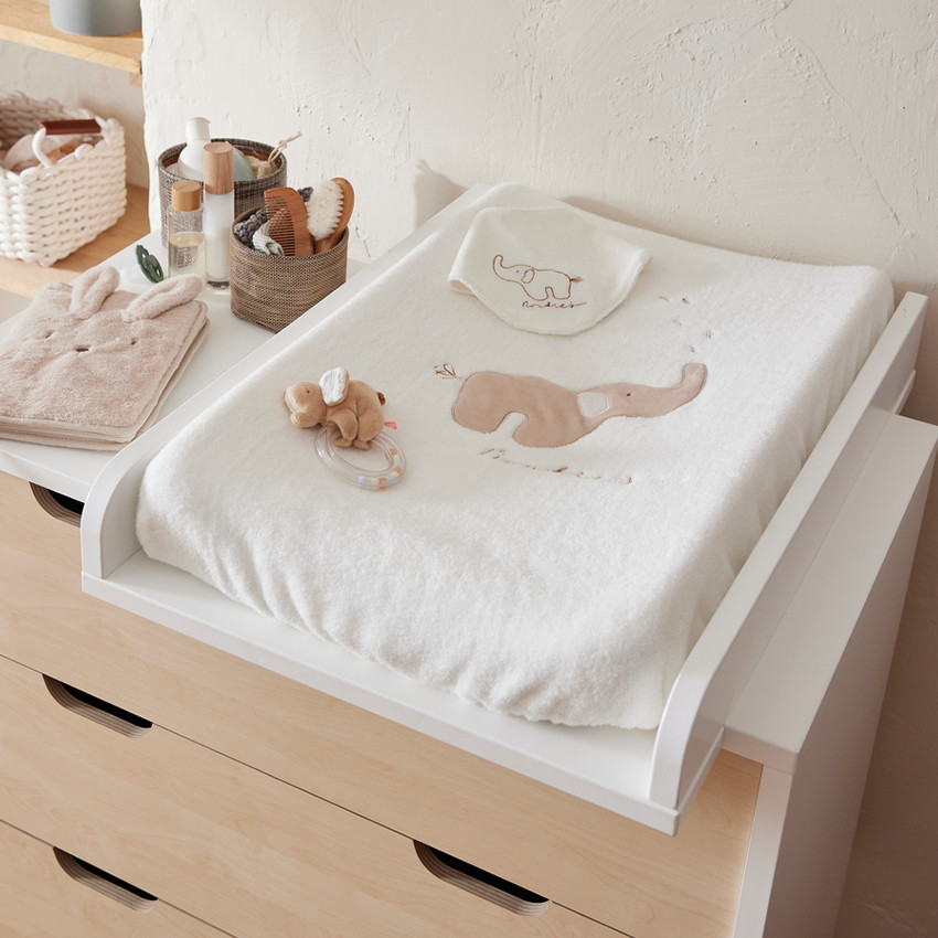 Matelas à langer 45 x 67 cm avec housse éponge Bali & Moka écru 