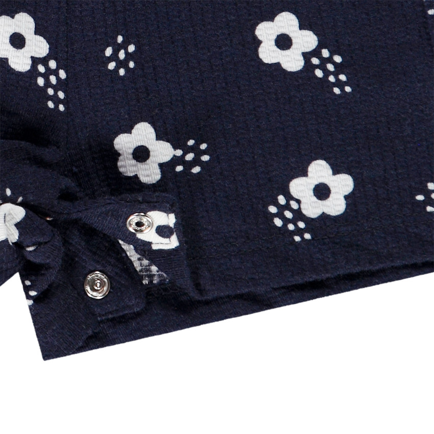 Romper in crinkle jersey met bloemenprint voor meisjes 