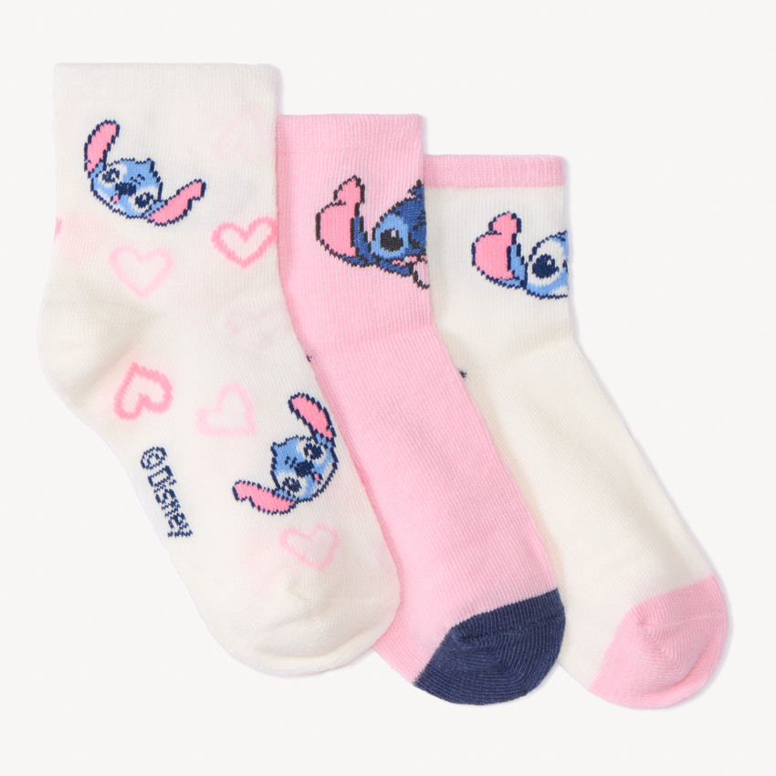 Lot de 3 paires de chaussettes Stitch Disney pour fille 