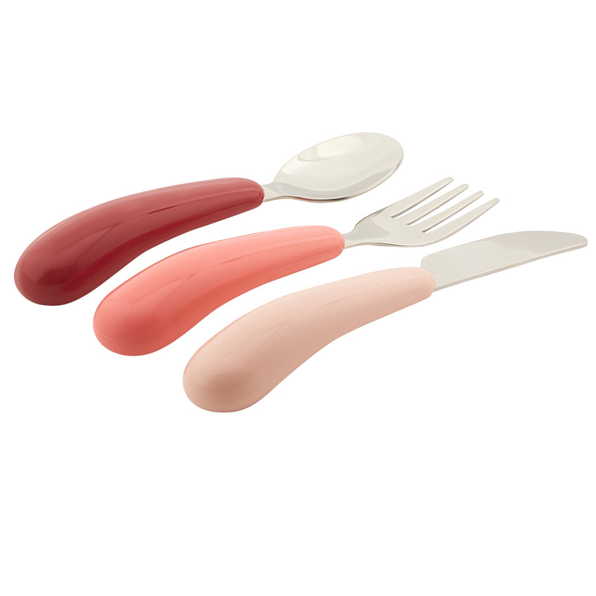 Set de 3 couverts Yummix en métal rose 