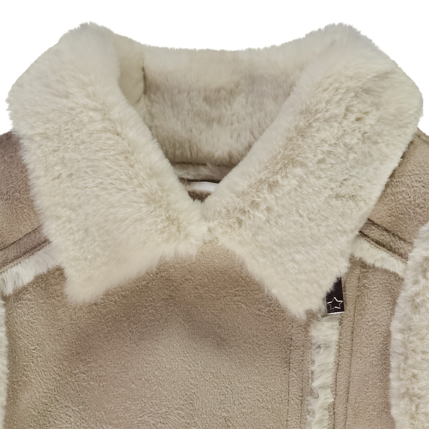 Perfecto mouwloos in suédine en sherpa voor meisjes 