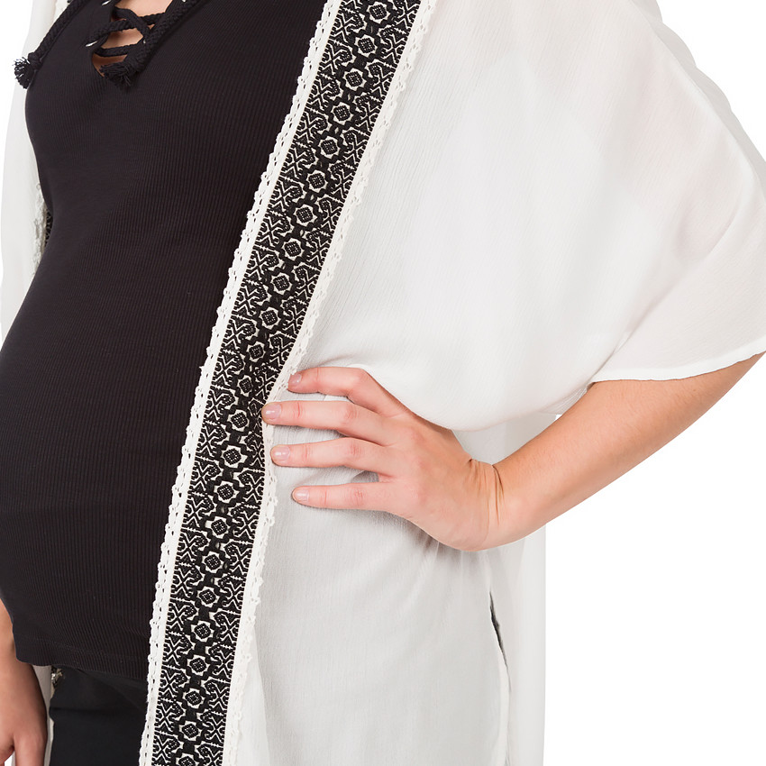 Kimono de grossesse en crêpe avec motif ikat 