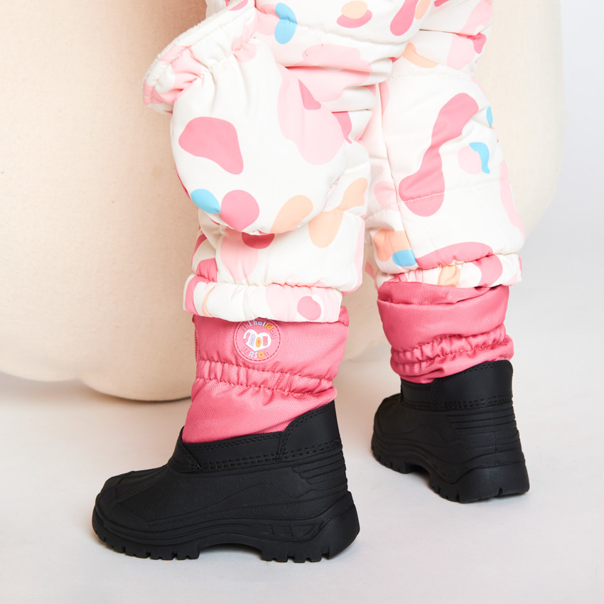 Après-ski zippés bicolores à badge gomme pour bébé fille 