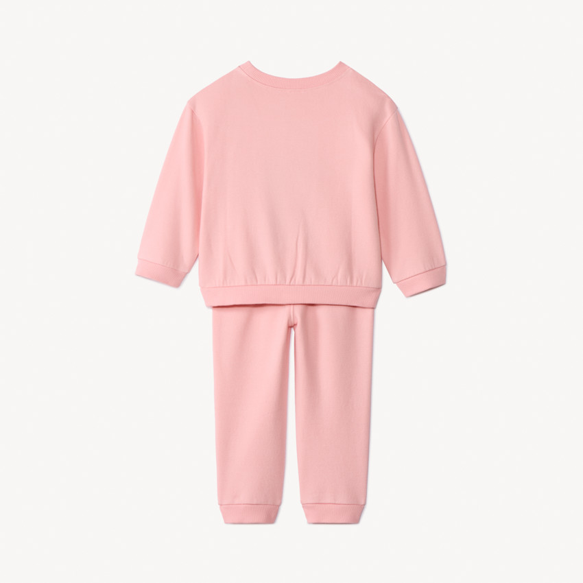 Set van effen sweatshirt en joggingbroek voor babymeisje in fleece stof 