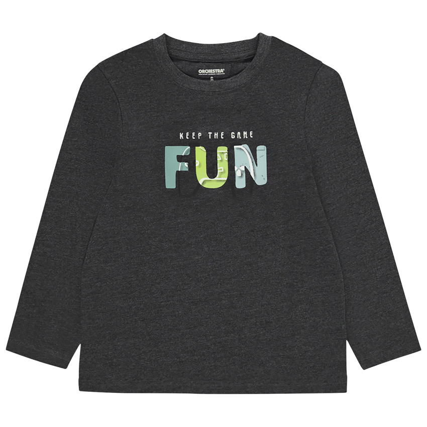 T-shirt manches longues fantaisie avec broderie pour garçon 