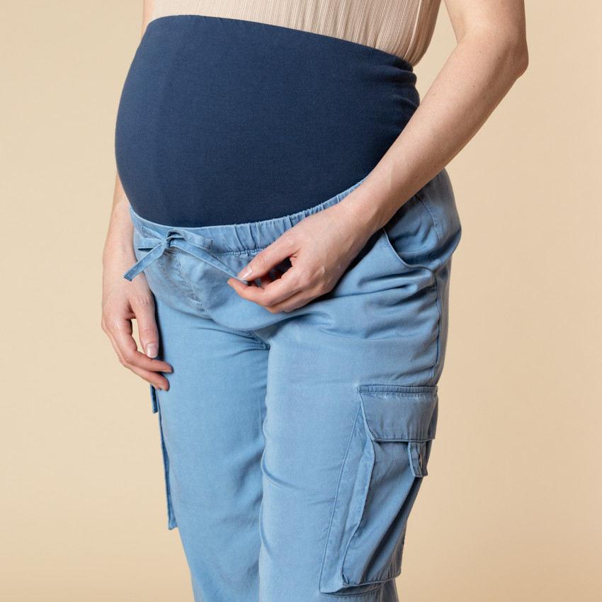 Pantalon cargo de grossesse avec bandeau haut 
