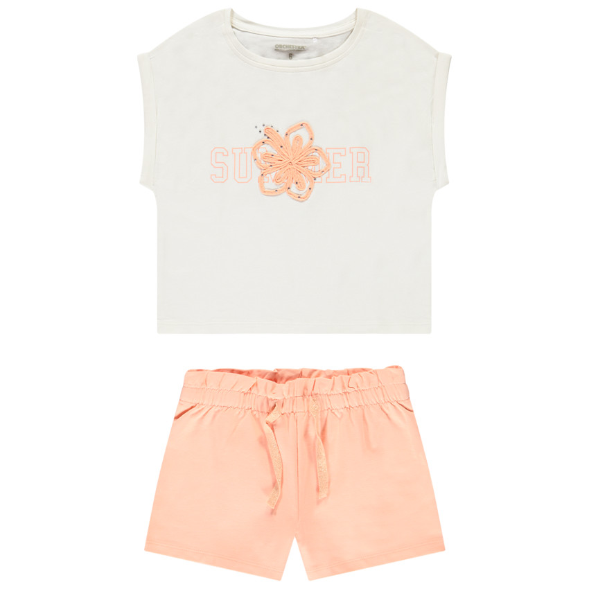 Ensemble 2 pièces avec Hibiscus à strass pour fille 
