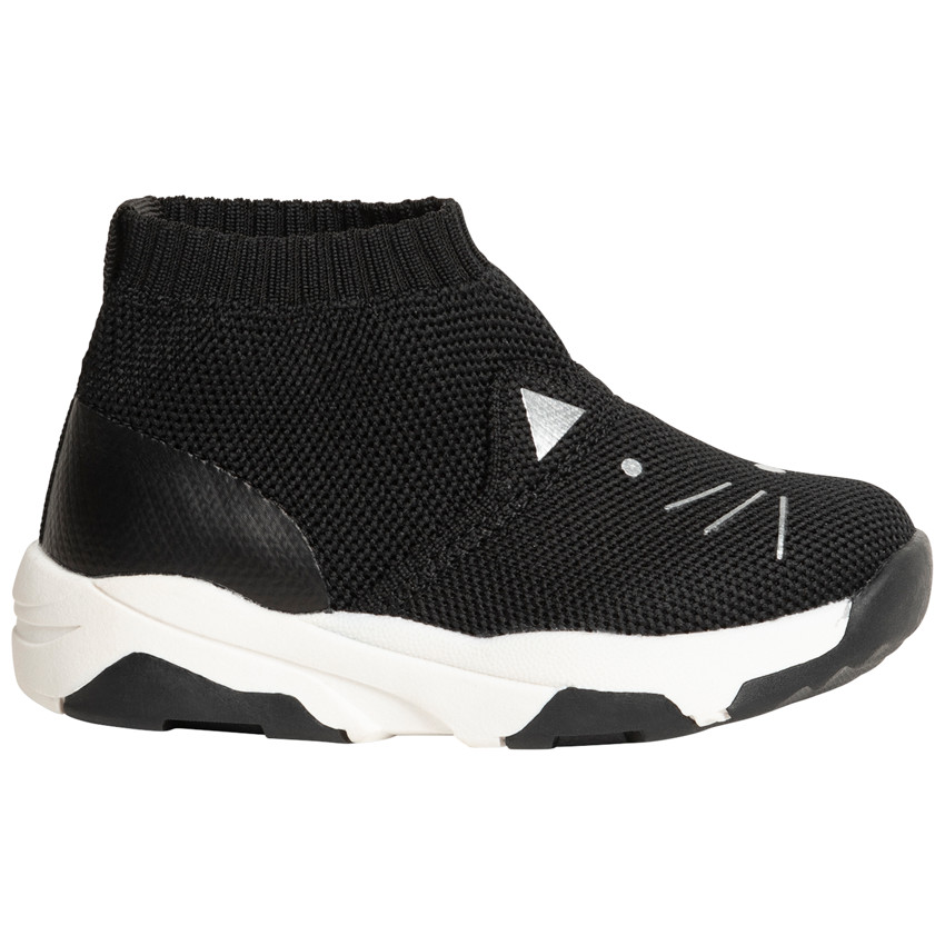 Baskets en maille extensible print chat pour bébé fille 