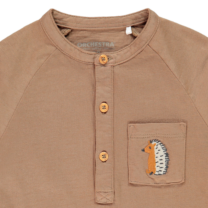 T-shirt Naissance Manches Longues Hérisson - Taille 50 Cm, Coton, Unisexe, Occasion Très Bon état