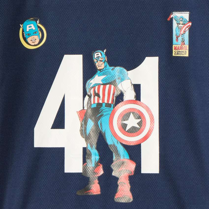 T-shirt met korte mouwen met Captain America Marvel-print voor jongens 