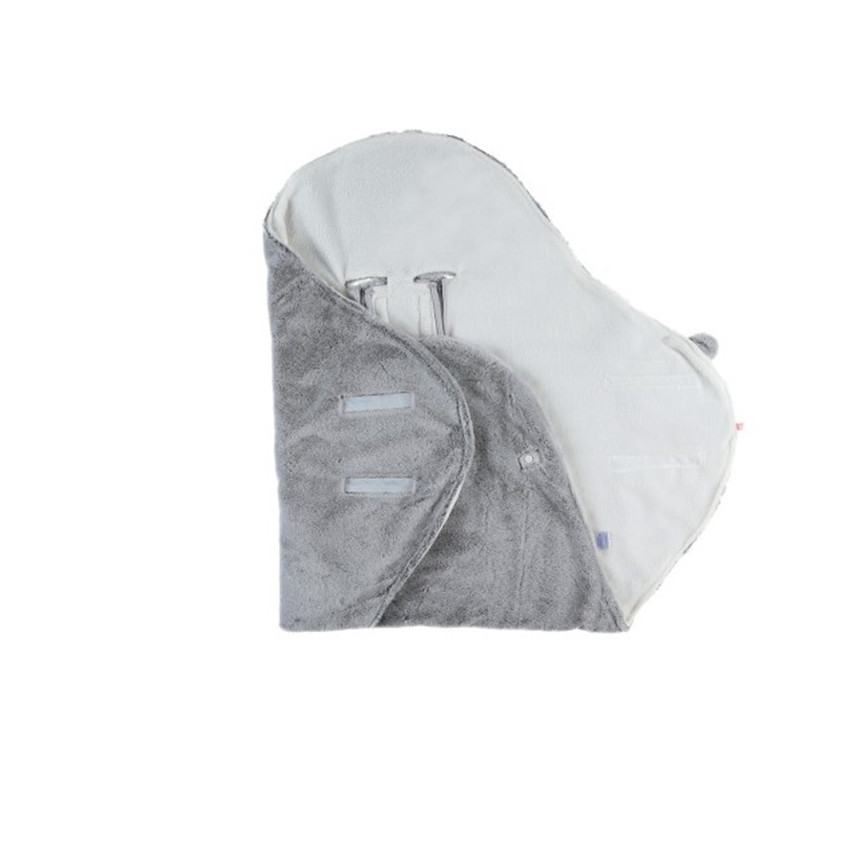 Couverture de promenade en fausse fourrure - Gris clair  