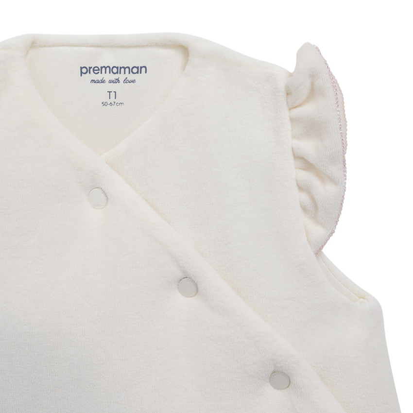 Gigoteuse sans manches TOG 3 en velours Little Deer écru 