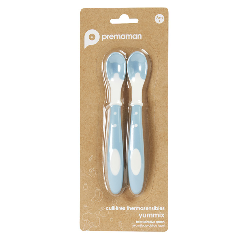 Set van 2 thermosensitieve Yummix lepels blauw 
