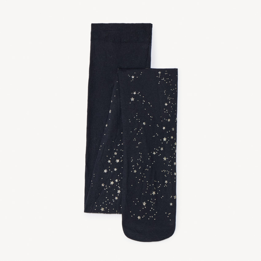 fijne panty met glittersterrenprint voor meisjes 