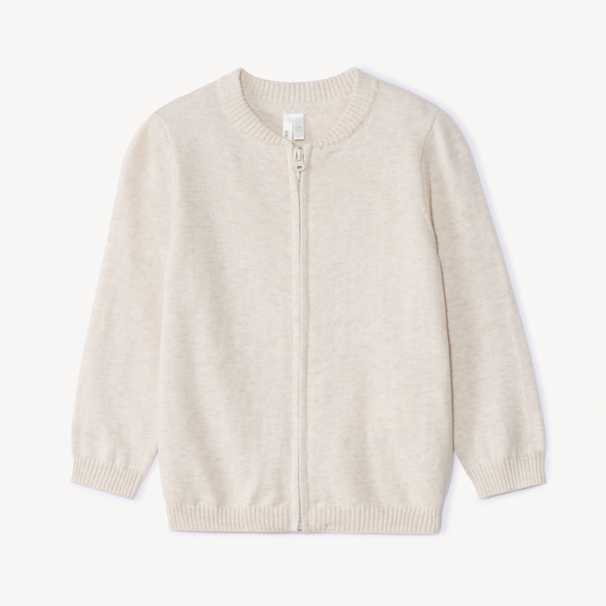 Gilet en tricot uni avec col teddy pour bébé garçon 