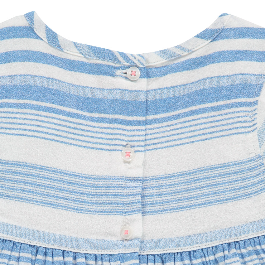 Robe rayée fantaisie en crêpe  