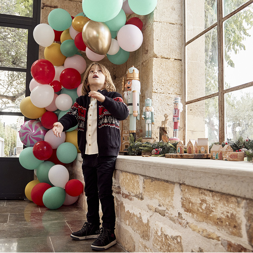 Gilet en tricot jacquard motif Noël pour garçon 