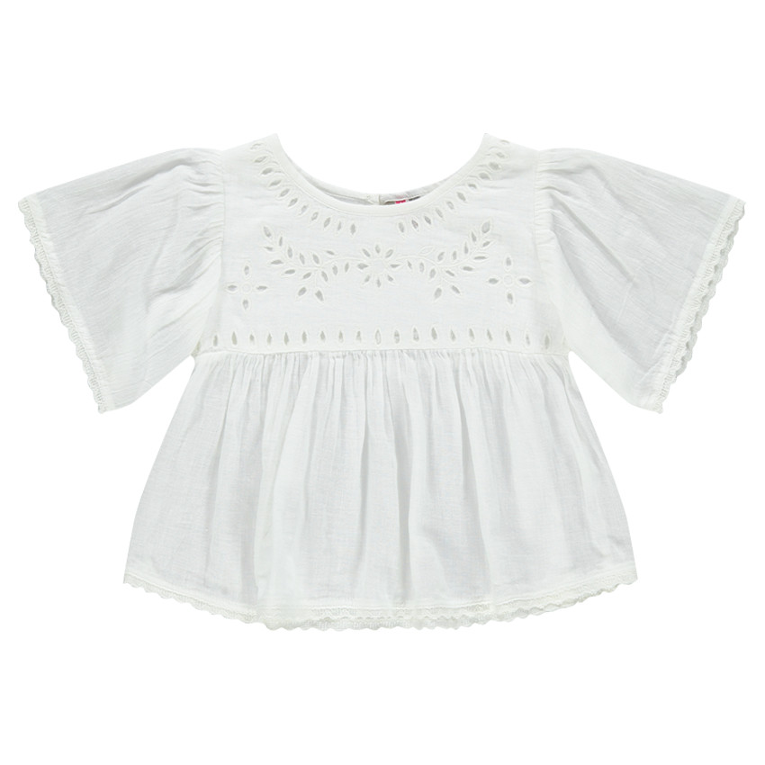 Zeer wijde geborduurde top 