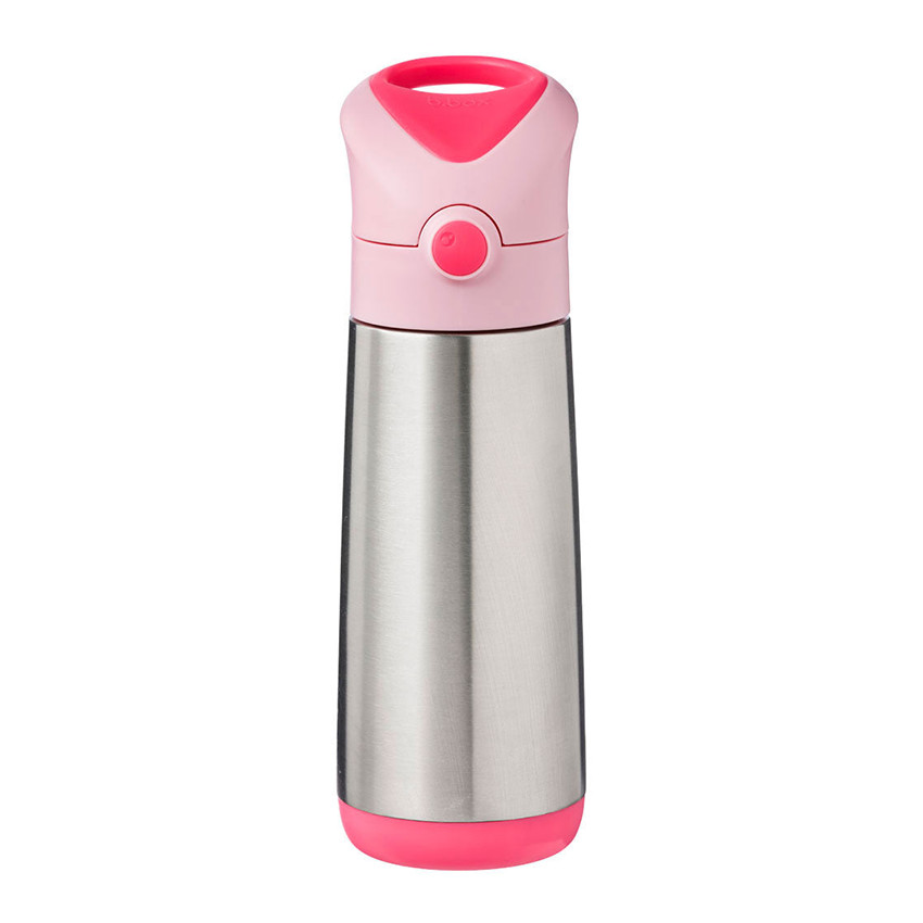 Gourde isotherme avec paille 500ml Rose 