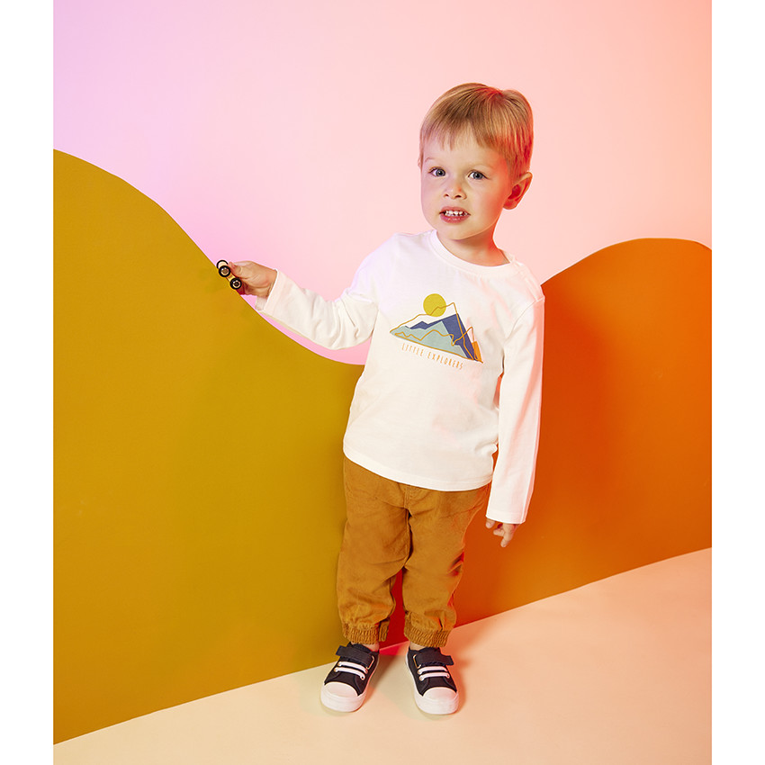 T-shirt met lange pofmouwen print bergen voor baby jongen 