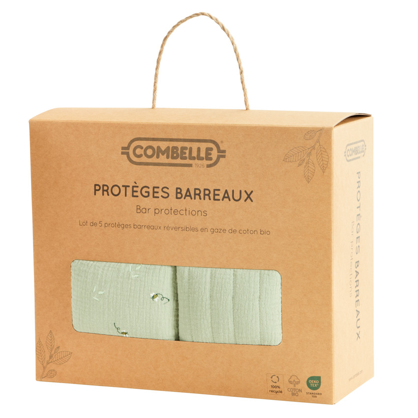 Lot de 5 protèges barreaux modulables Promenade Bucolique vert 