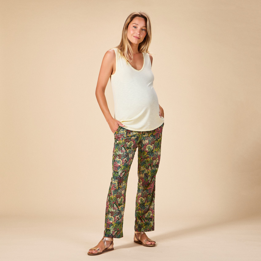 Effen mouwloos shirt met kant voor dames 