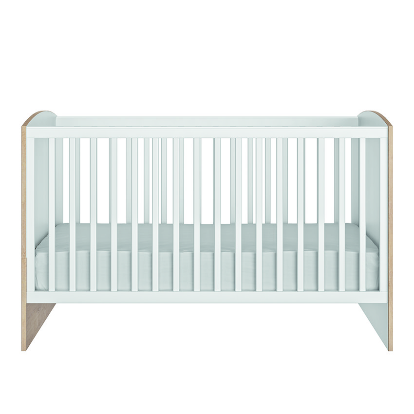 Bed Emma 70x140 cm omvormbaar Eiken Blond en Wit 