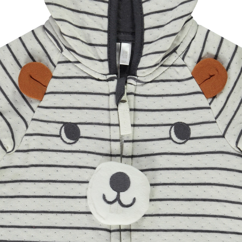 Lange speelse jumpsuit met kap voor baby jongen 