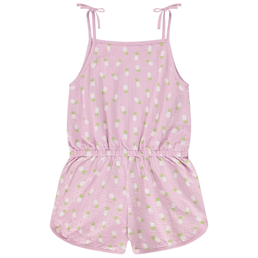 Combishort in jersey met wafelstructuur met ananasprint voor meisjes 