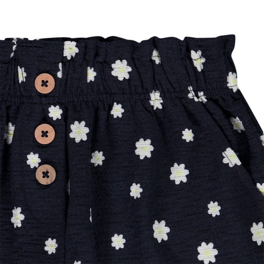 Short en jersey froissé imprimé fleuri pour fille 