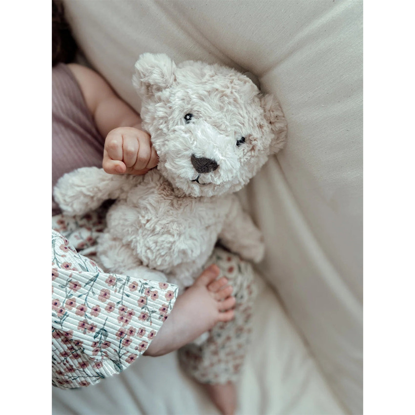 Knuffel witte ruis-beer Lou oplaadbaar 29cm Beige 